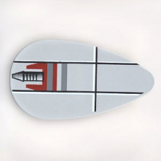 Part 2586px6 Light Bluish Gray Minifig, Shield Ovoid with SW Small Rocket at Top Pattern 